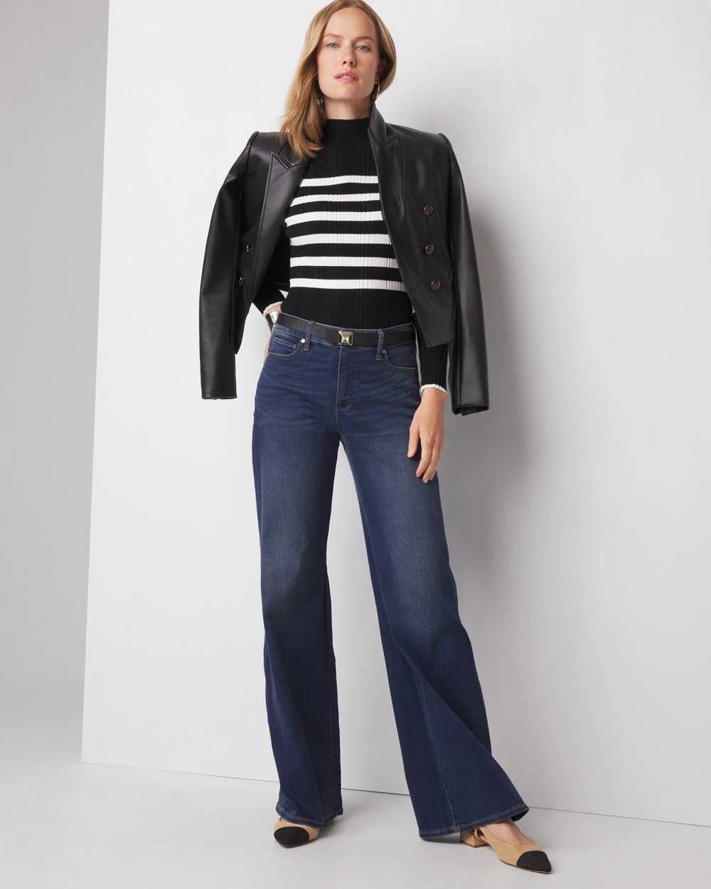 Wide leg soft jeans clearance